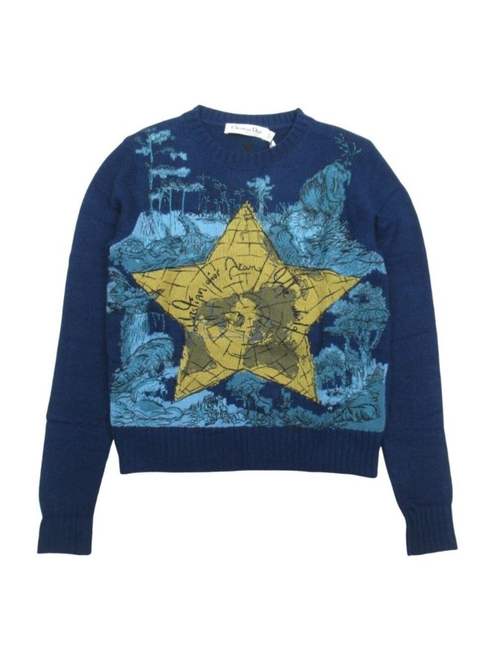 Dior Dio Lede Knit Sweater 36 Navy Ladysecond